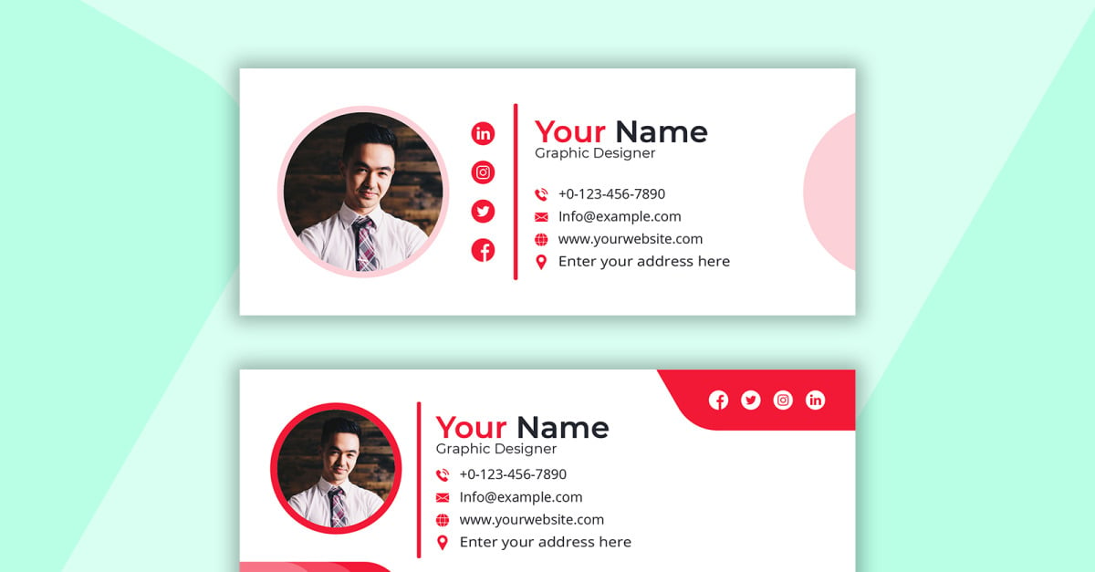 Corporate Email Signature Minimalist and Simple Design Template