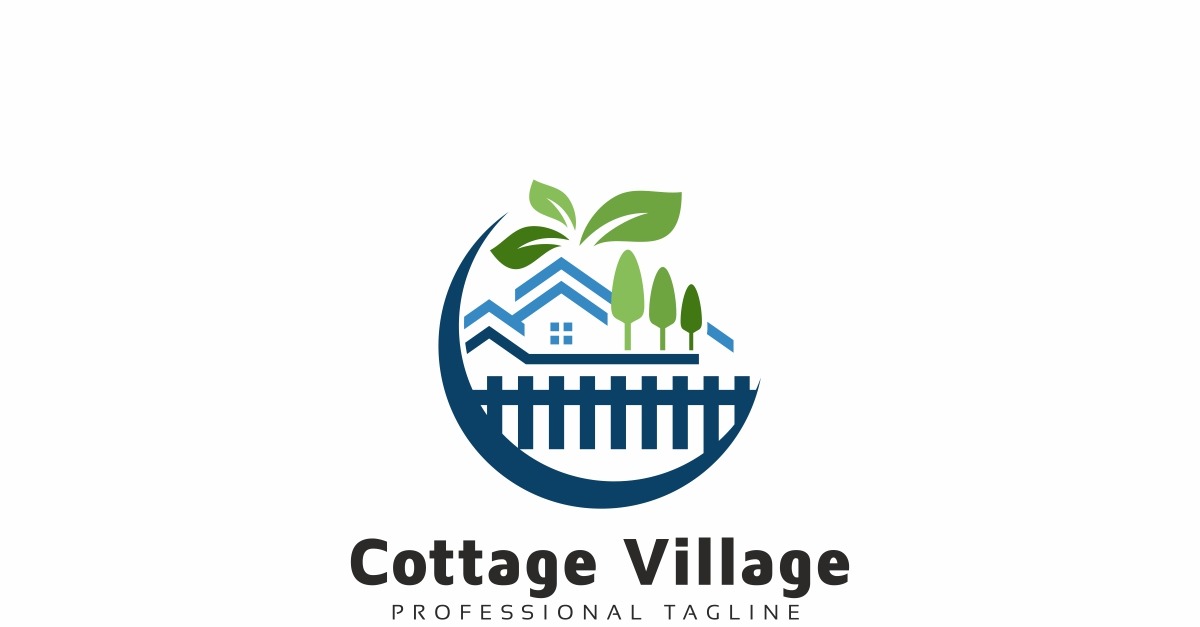 Flat farmhouse farm village logo template design 14573346 Vector Art at  Vecteezy