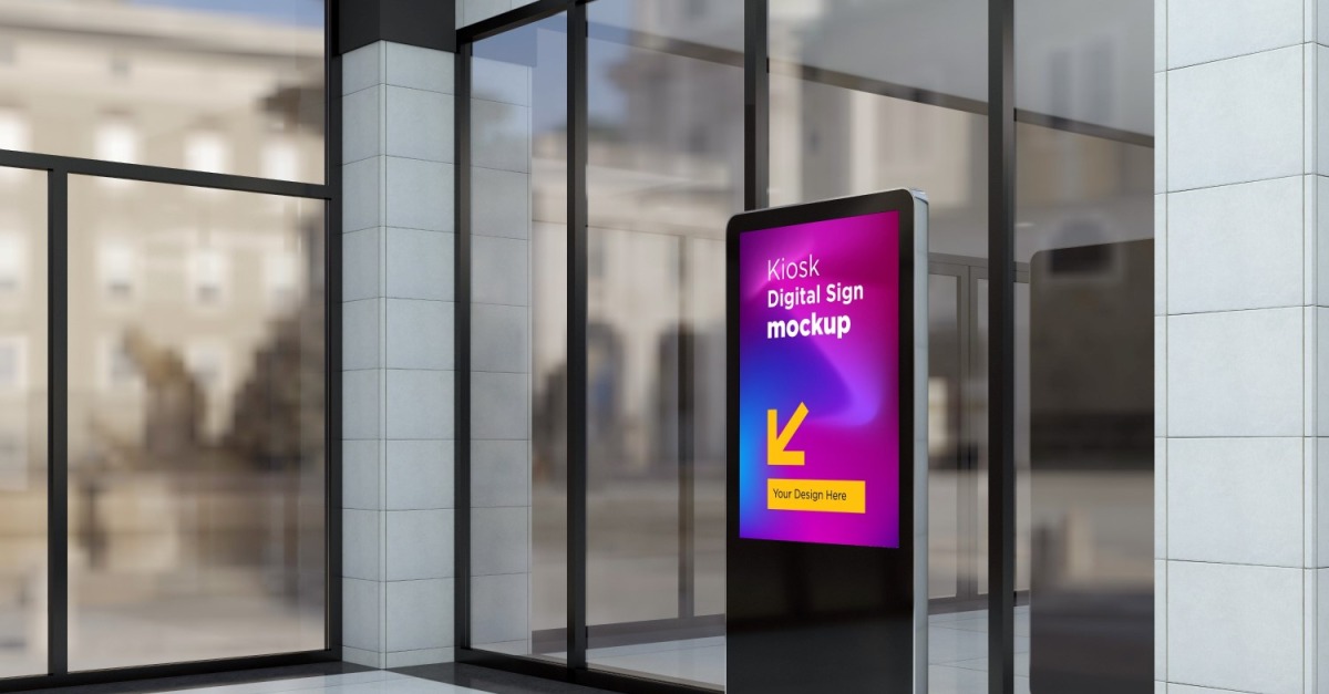 Advertising Totem Digital Sign Two Mockup Template