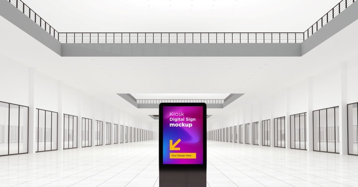 Digital Sign Lcd Display Mockup Template - TemplateMonster