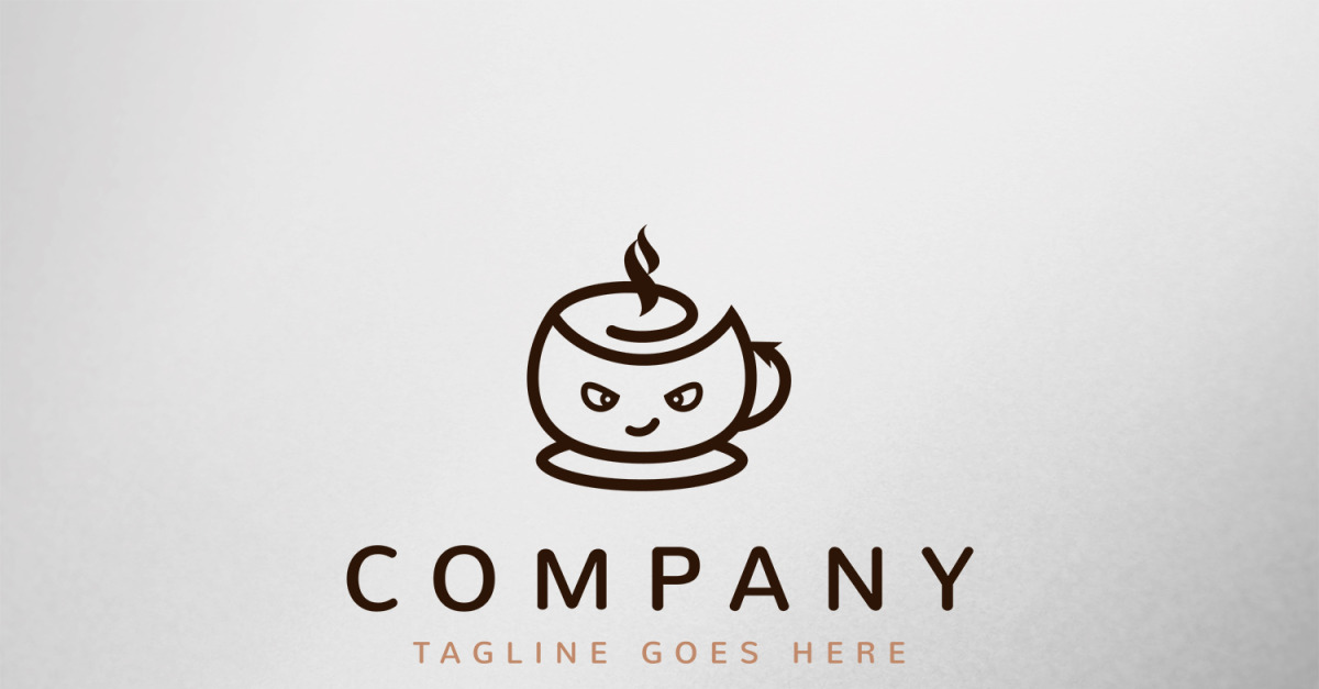 Modelo de logotipo do Devil Cafe Mascot - TemplateMonster