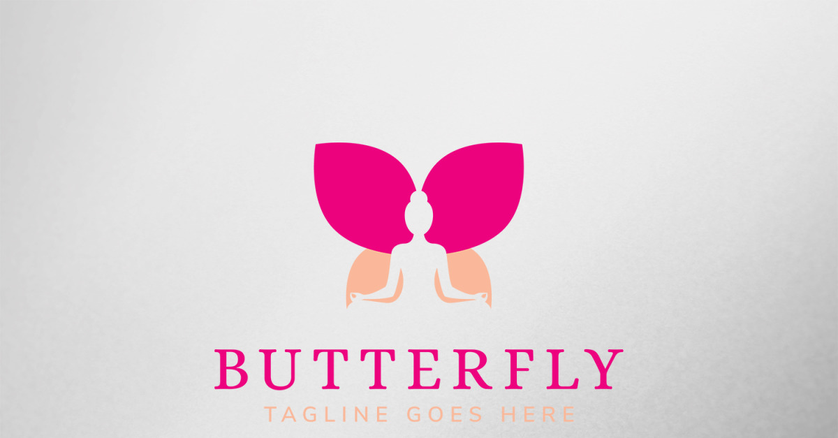 Yoga Butterfly Logo Template #192473 - TemplateMonster