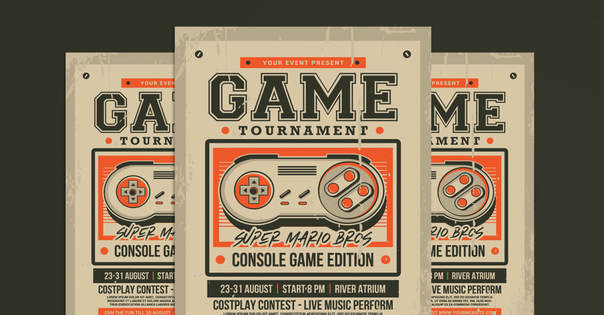 Gaming Tournament Flyer/Poster, Print Templates