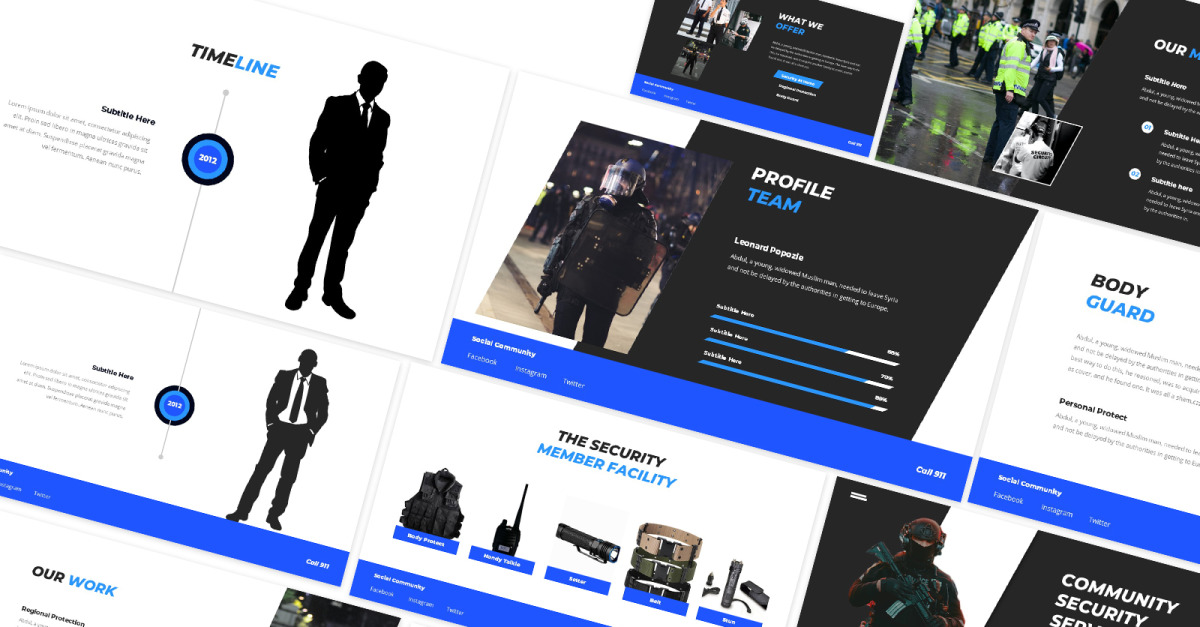 Security Guard Google Slides Template TemplateMonster