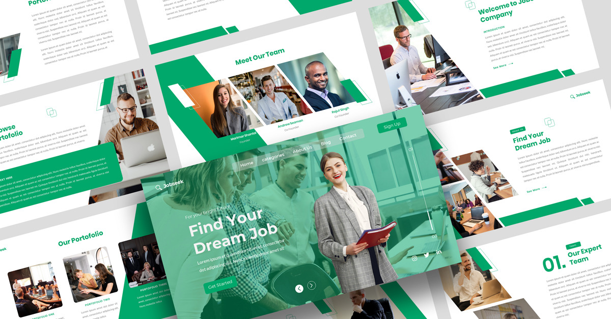 Jobseek- Job Vacancy & Jobseeker Google Slides Template