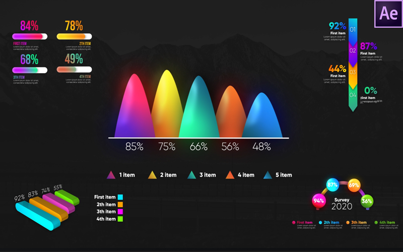 after effects graph template free download