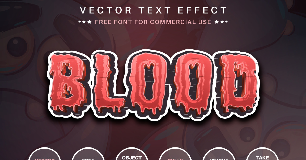 Blood - Editable Text Effect, Font Style, Graphics Illustration