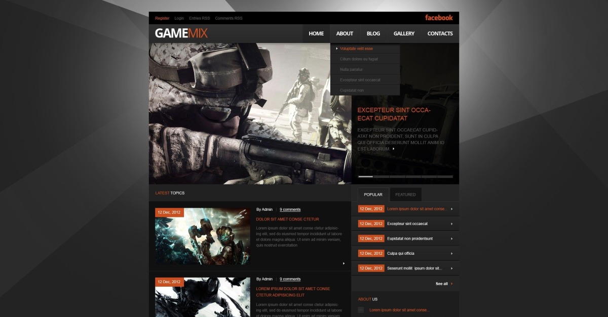 Design de site de portal de jogos grátis - TemplateMonster