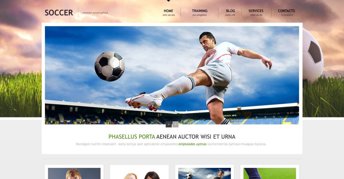 Tema WordPress e modelo de site grátis para futebol