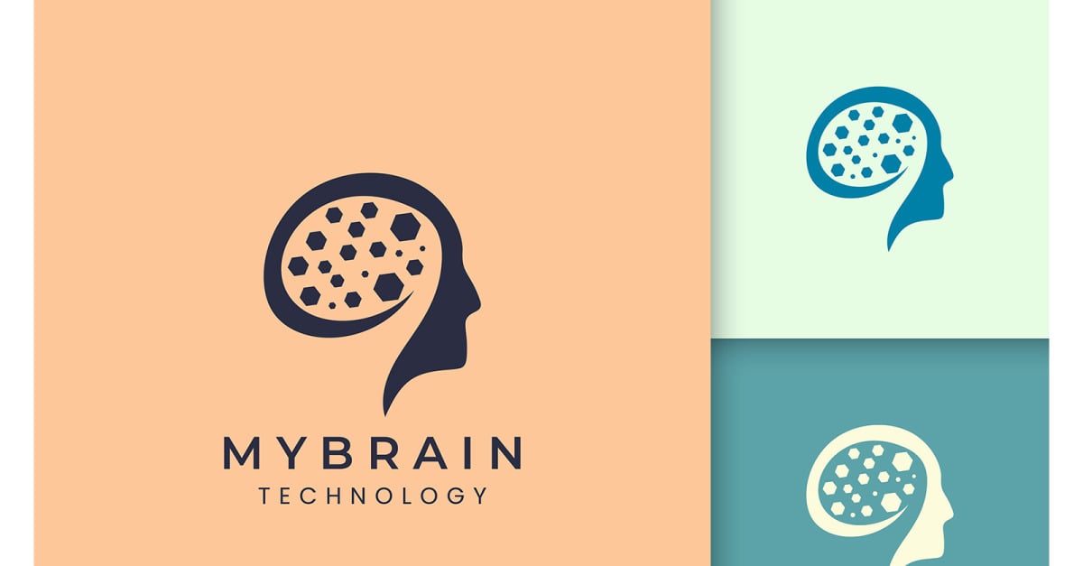 Head and brain logo for technology #199259 - TemplateMonster