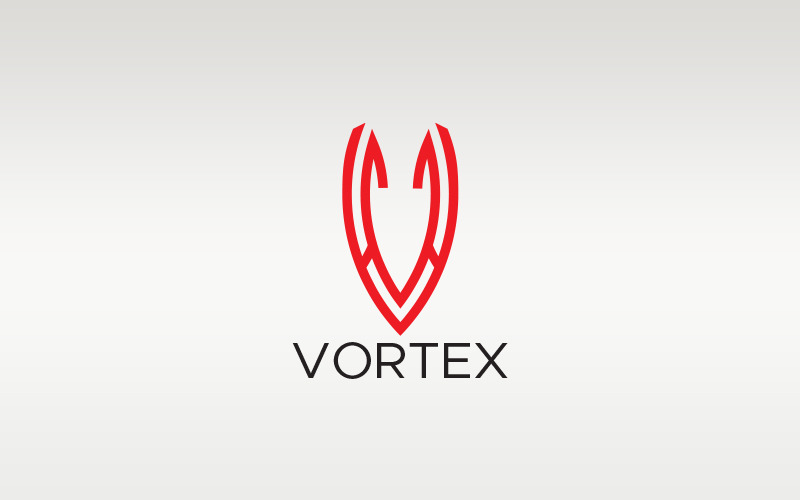 V Letter Vortex Logo Design Template - TemplateMonster