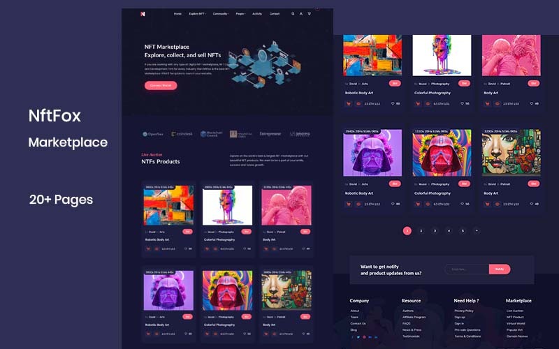 NftFox | Modèle HTML réactif NFT Marketplace