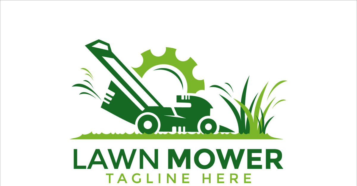 Lawn mower maintenance and repairing vector design template