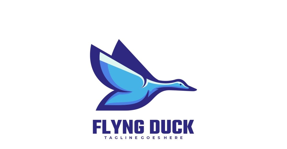 Flying Duck Simple Mascot Logo #201708 - TemplateMonster