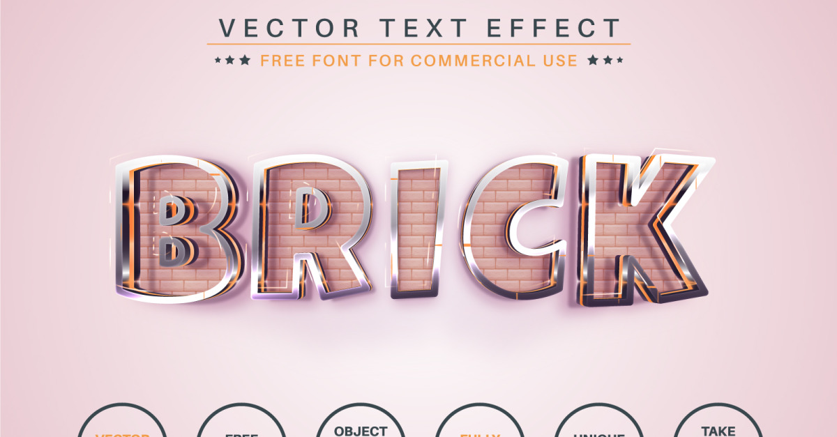 Brick - Editable Text Effect, Font Style, Graphics Illustration