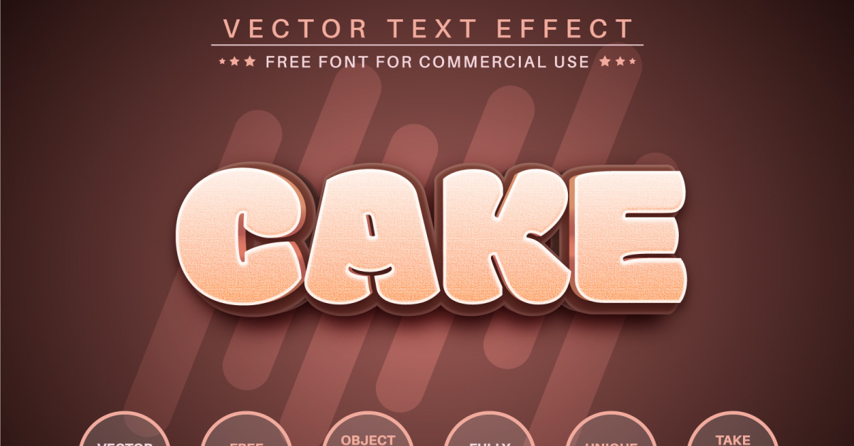 Cake - editable text effect, font style, Graphics Illustration