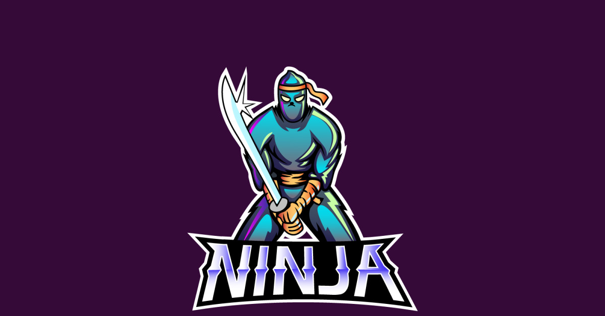 Ninja logo for gaming Royalty Free Vector Image
