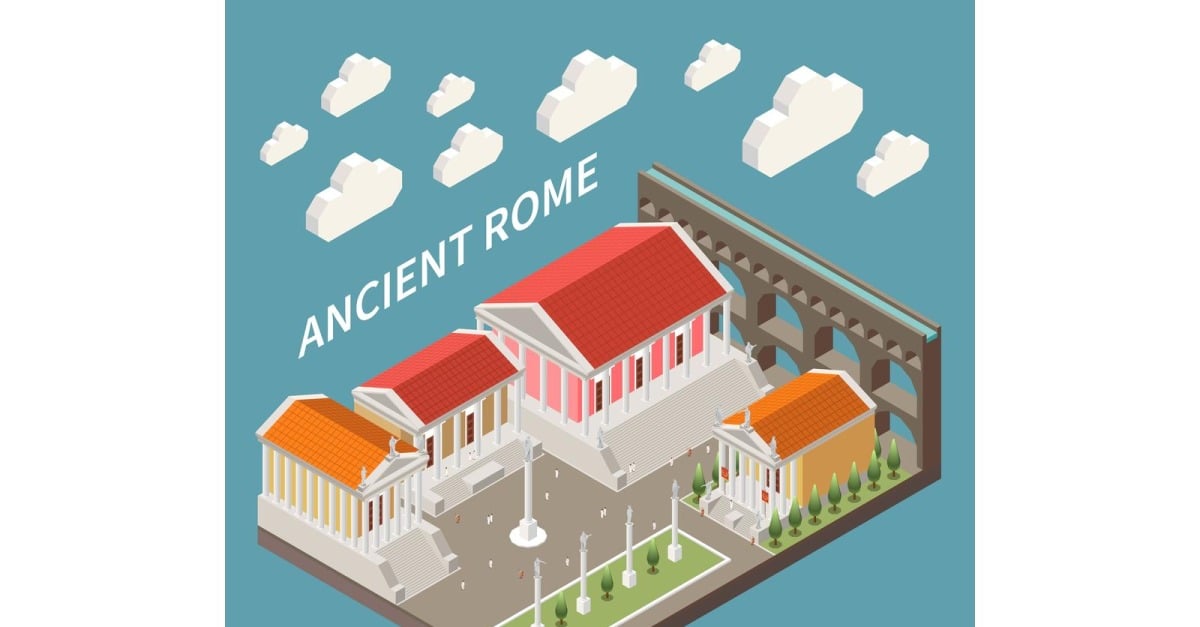 Roman Empire Isometric 3 Vector Illustration Concept