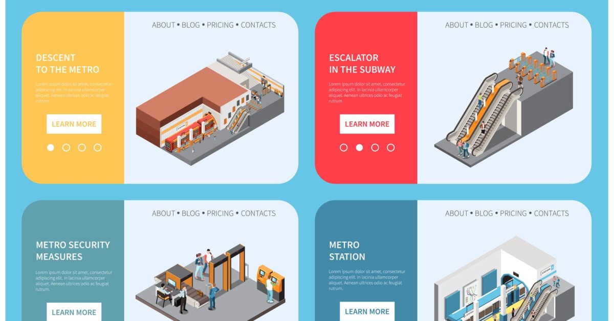 Subway Underground Metro Isometric 4 Vector Illustration Concept