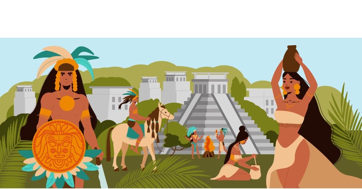 Maya Civilization Illustration Vector Illustration Concept