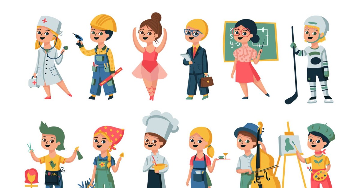 Children Profession Set Vector Illustration Concept