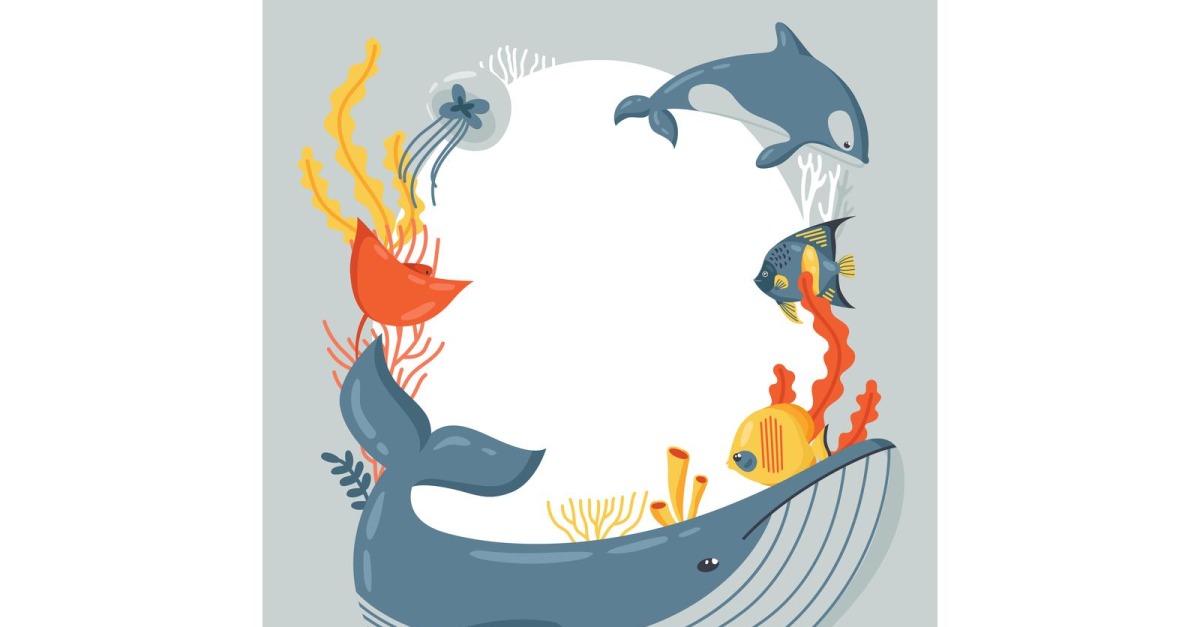 World Ocean Day Frame Vector Illustration Concept