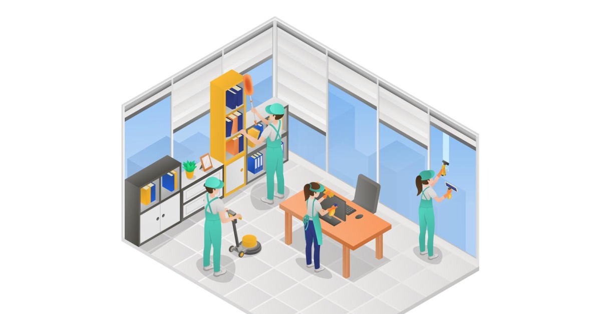 Professional Cleaning Service Isometric 7 Vector Illustration Concept