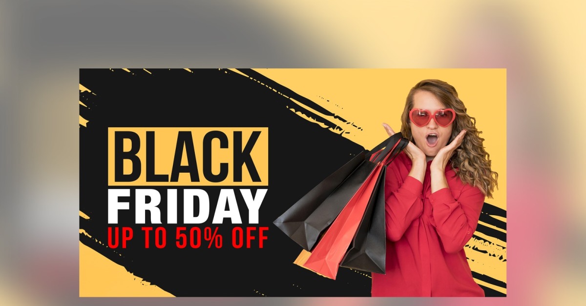 Black Friday Sale Banner Handtassen en met gele en zwarte kleur