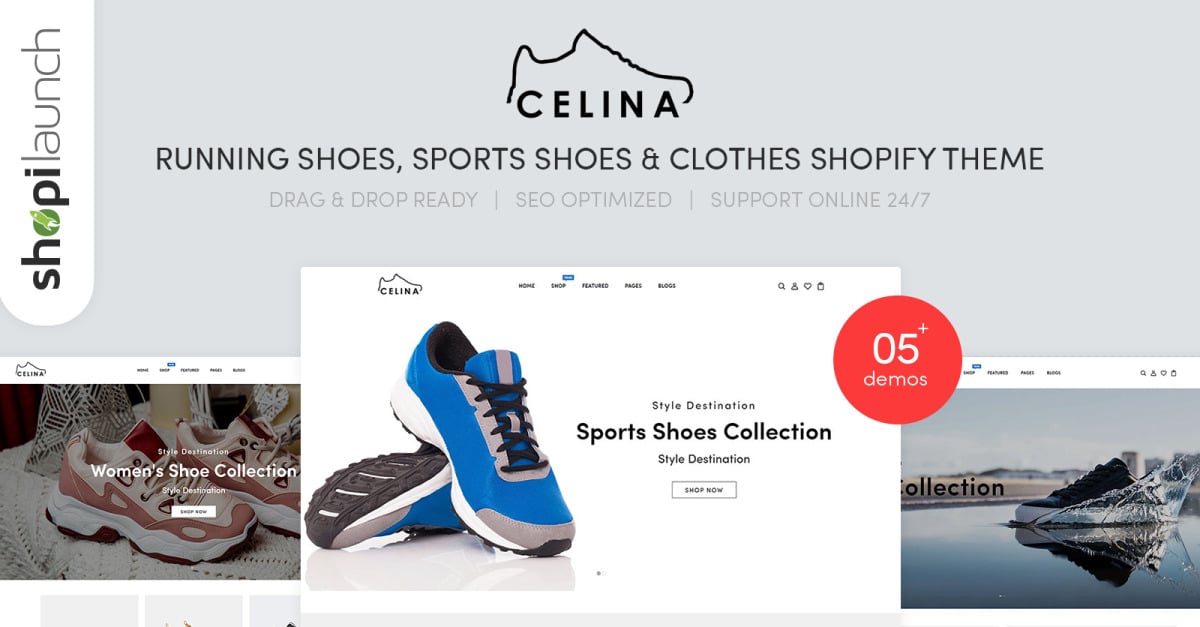 Celina - Tema de Shopify para zapatillas y ropa deportiva