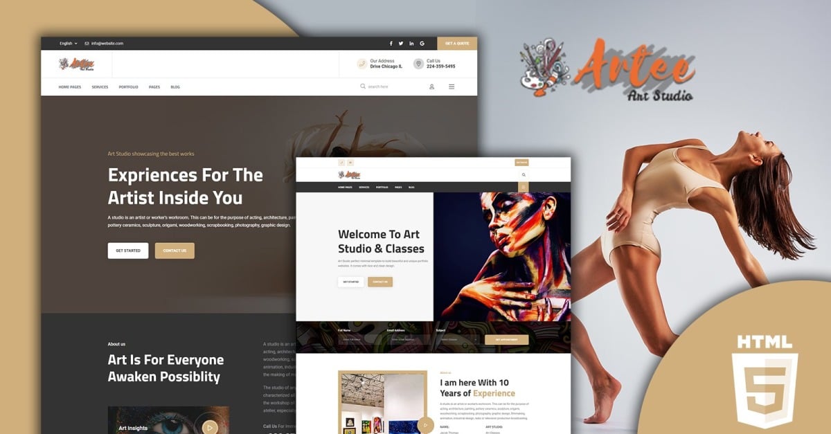 Artee Art studio HTML5 Website Template