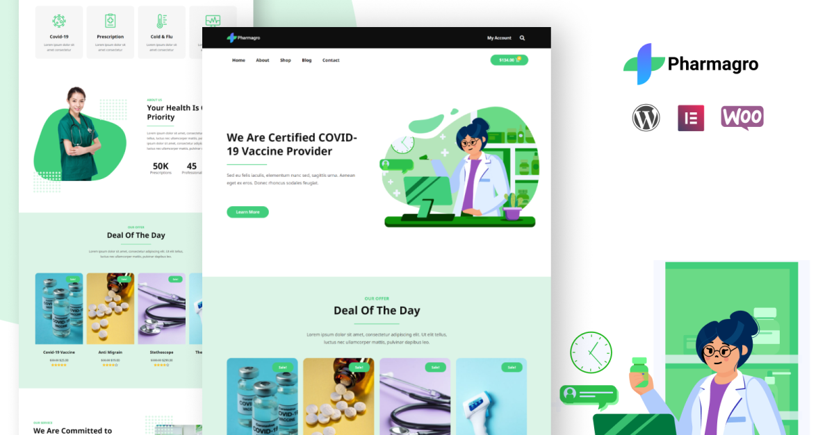 Pharmagro - A Pharmacy Store & Drugs Website Elementor Template Kit