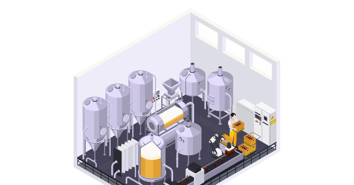 Brewery Beer Production Isometric 210203905 Vector Illustration Concept