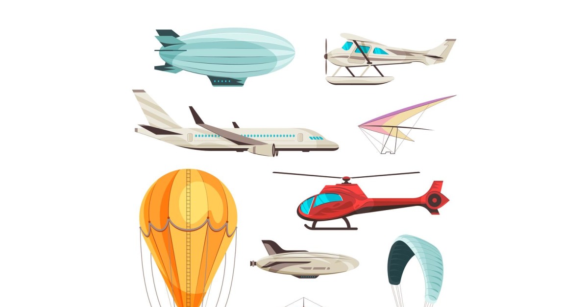 Air Transport Set 210351801 Vector Illustration Concept