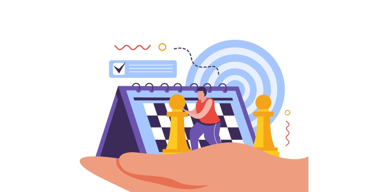 Business Chess Strategy Flat Background 210140216 Vector Illustration ...