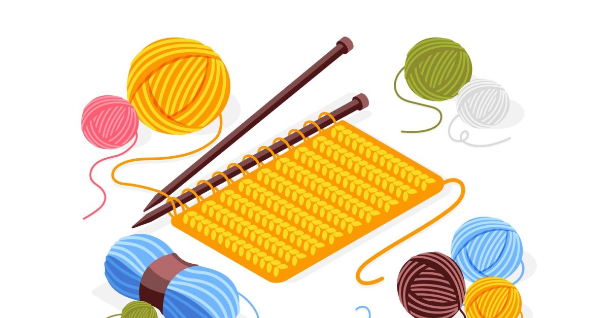 Knitting Isometric Background 201030136 Vector Illustration Concept