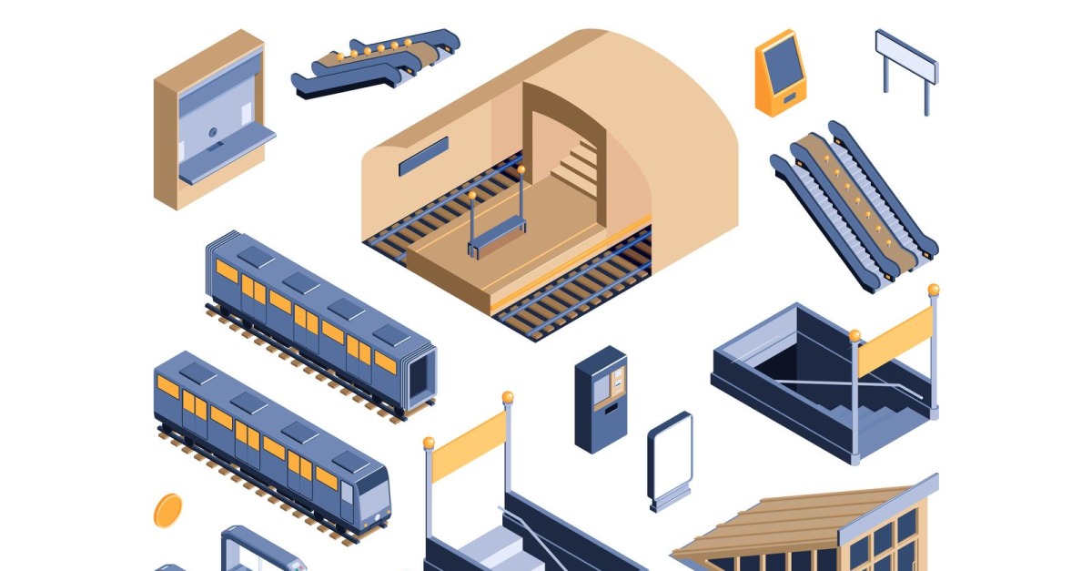 Isometric Subway Set 201250429 Vector Illustration Concept