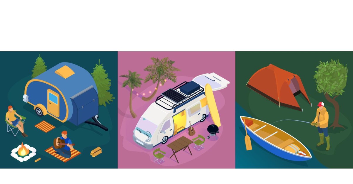 Isometric Trailer Park Design Concept 210103216 Vector Illustration Concept