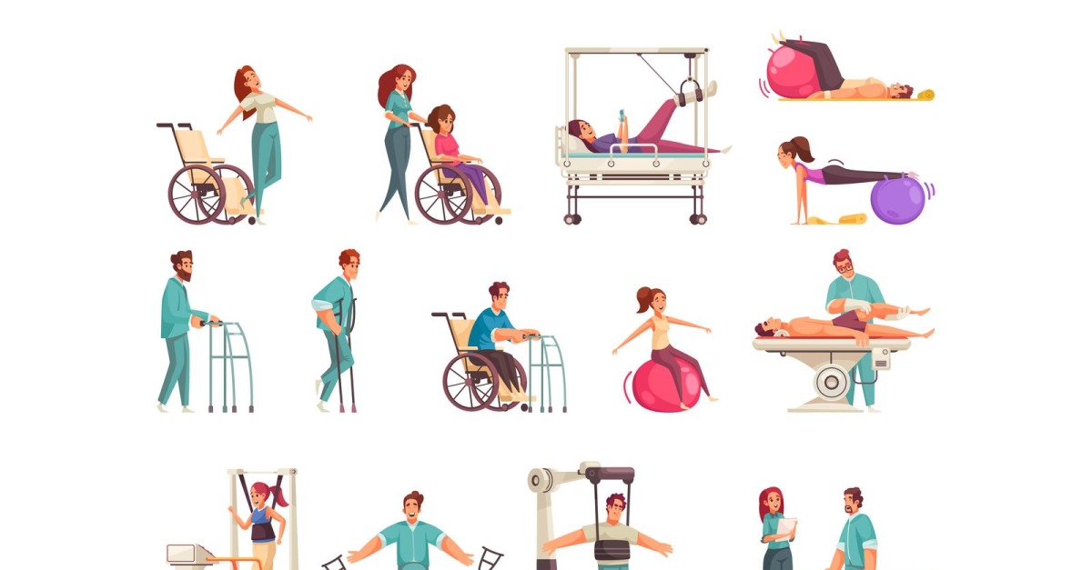 Medical Physiotherapy Rehabilitation Set 200212652 Vector Illustration ...