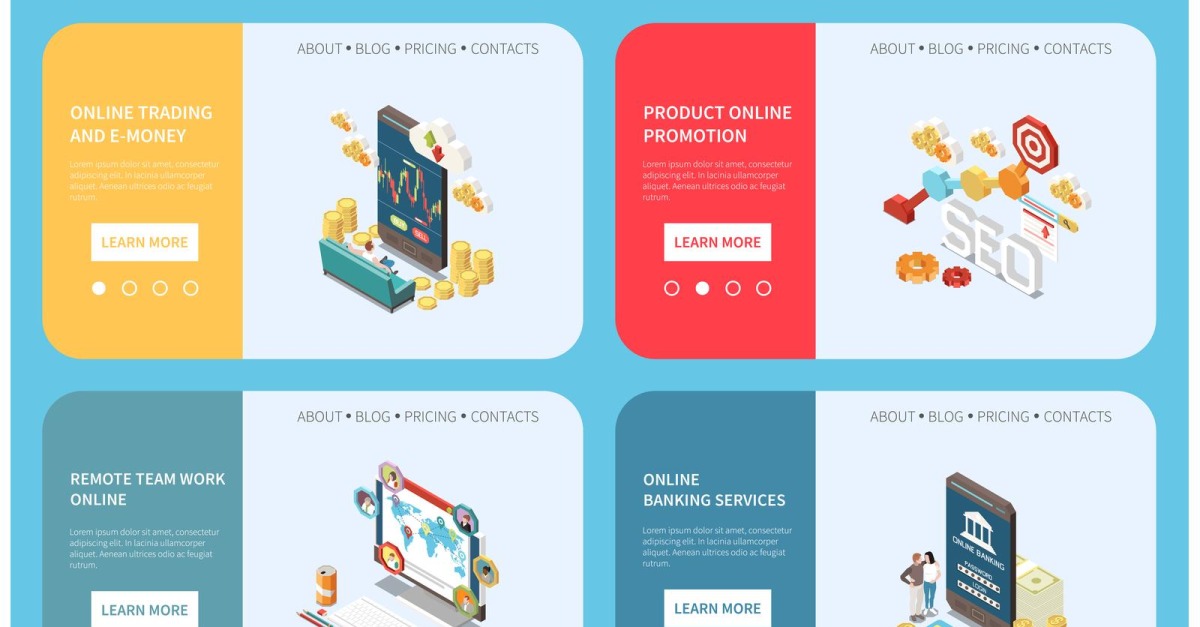 Digital Transformation Digitization Isometric 201110926 Vector ...