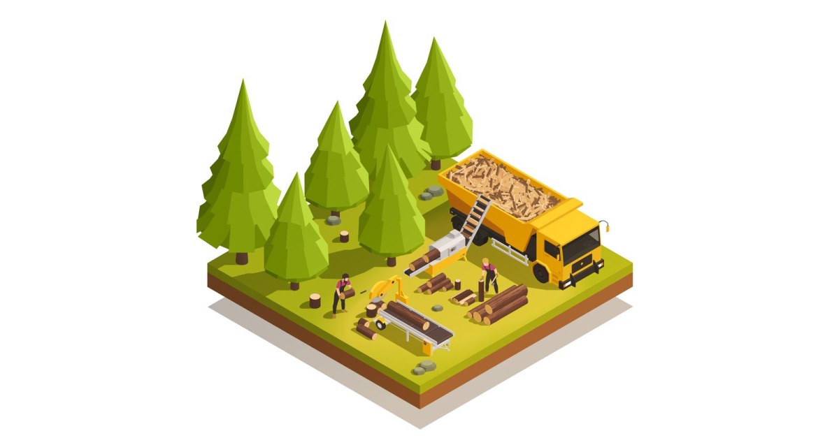 Sawmill Timber Mill Lumberjack Isometric 200910116 Vector Illustration ...