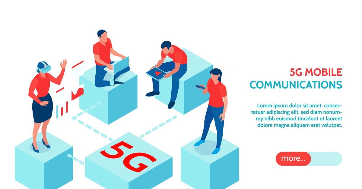 Isometric 5G Internet Horizontal Banner 210103201 Vector Illustration ...