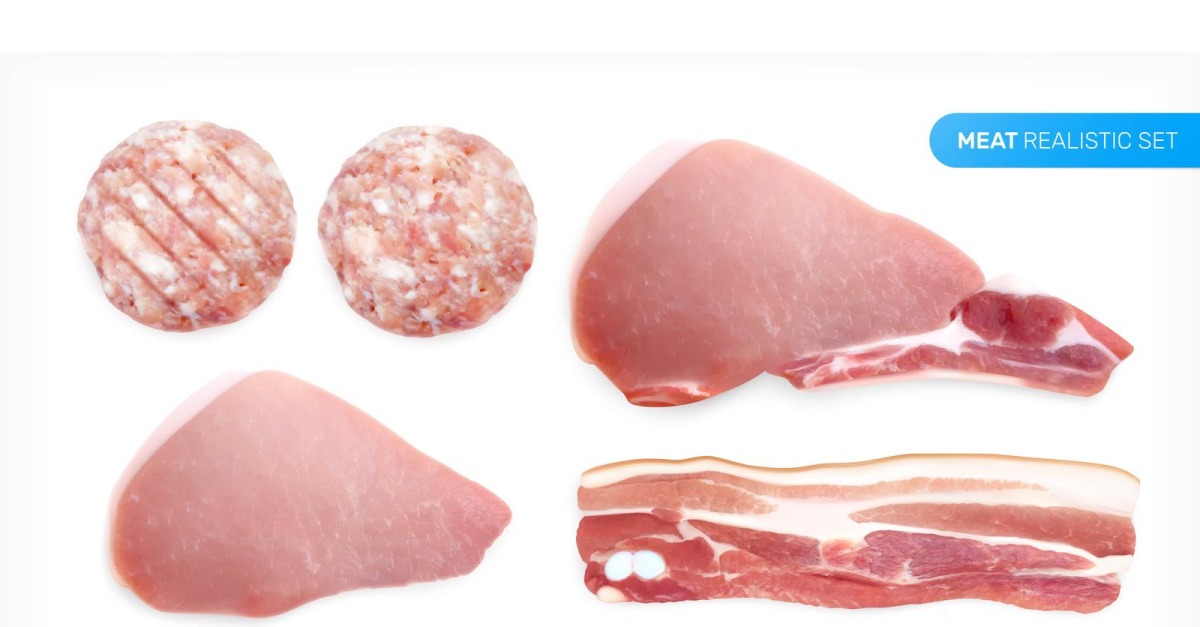 Meat Realistic Set 210130920 Vector Illustration Concept