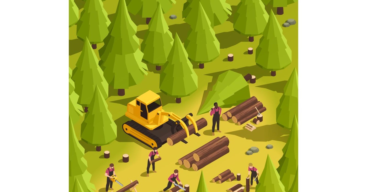 Sawmill Timber Mill Lumberjack Isometric 200910134 Vector Illustration ...