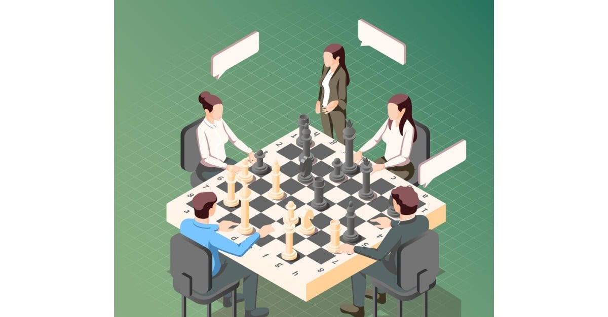 Hotel Business Chess Concept  Isometric, Hotel, Flat design illustration