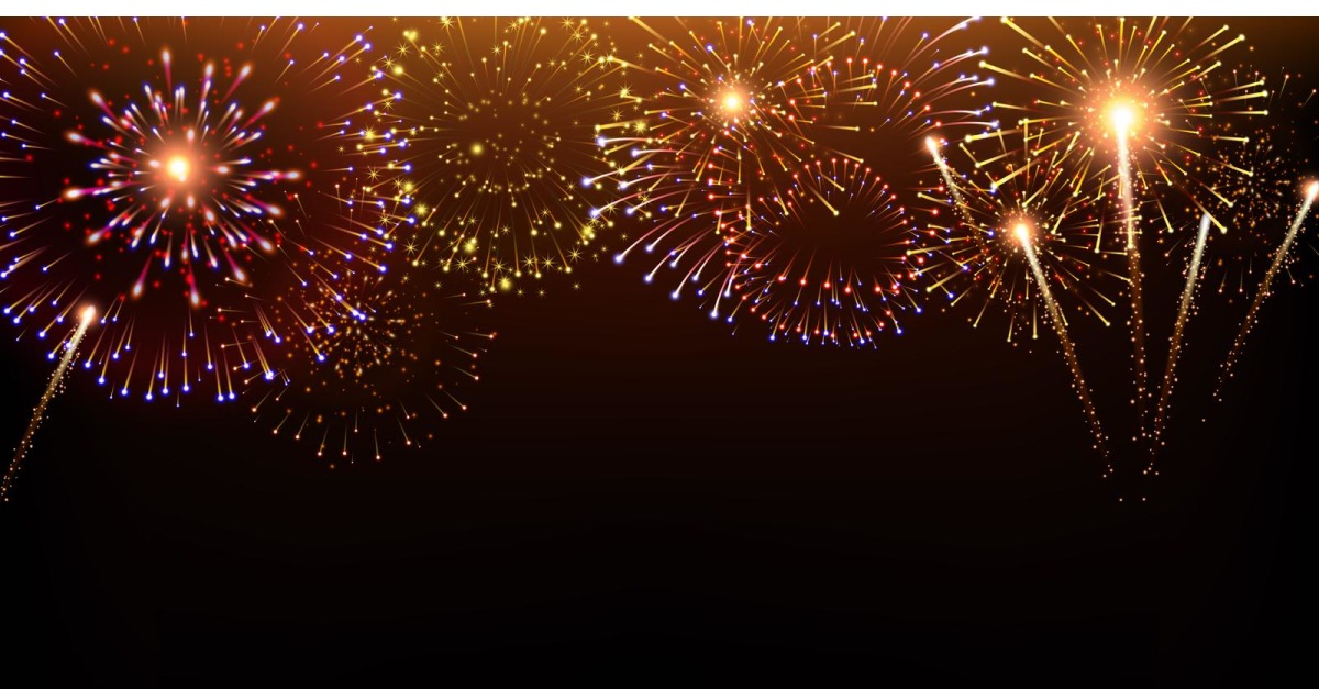 Pyrotechnics Fireworks Realistic Background 201121120 Vector ...
