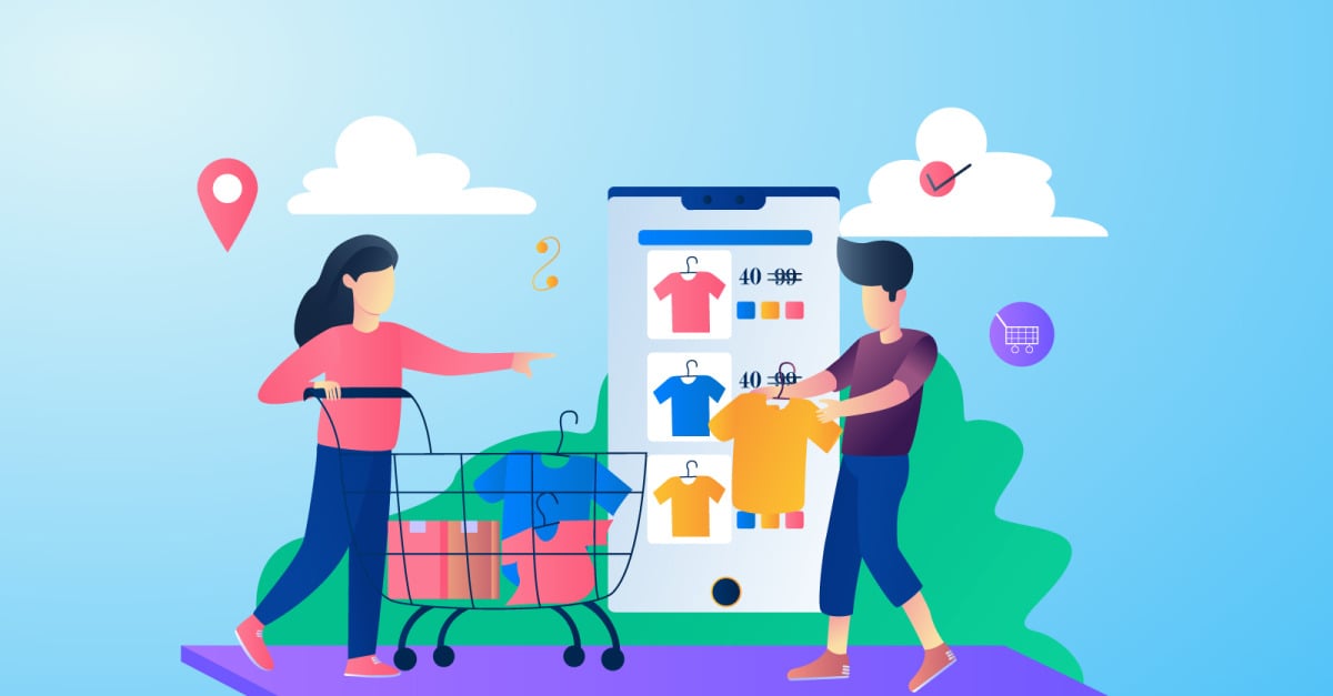 Online Clothes Shopping Free Illustration Concept Vector