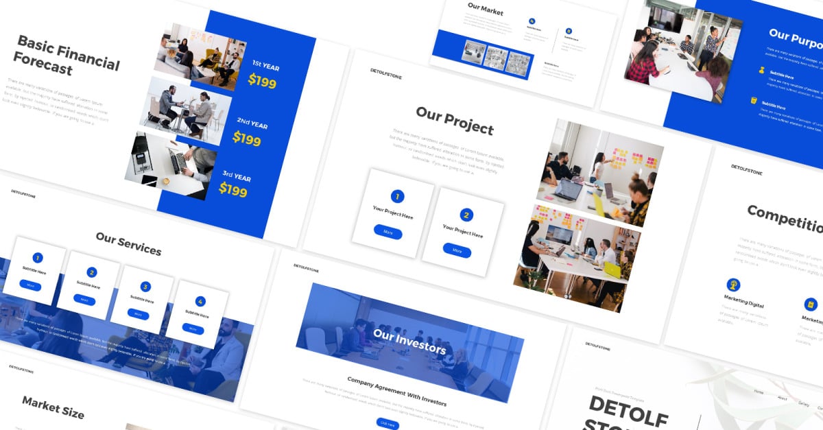 Detolf Stone Pitch Deck Powerpoint Template - Templatemonster