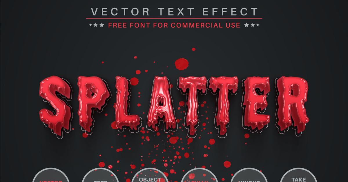 Splatter Blood - Editable Text Effect, Font Style, Graphics Illustration