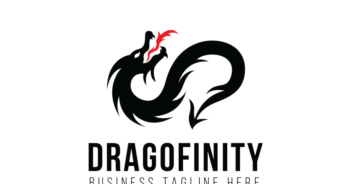 Dragofinity - Dragon Infinity Logo Template - TemplateMonster