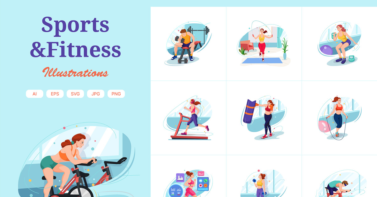M319 - Sports & Fitness Illustrations - TemplateMonster